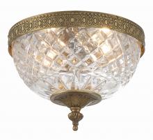  117-8-OB - Crystorama 2 Light Olde Brass Crystal Flush Mount