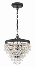  130-MK - Calypso 3 Light Matte Black Mini Chandelier