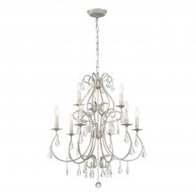  5019-OS-CL-S - Ashton 9 Light Swarovski Strass Crystal Olde Silver Chandelier