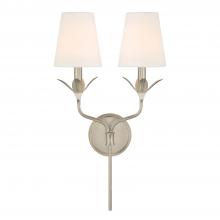  562-SA - Broche 2 Light Antique Silver Sconce