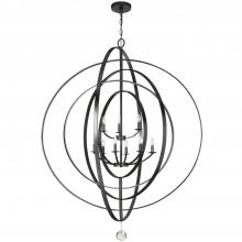  587-MK - Luna 9 Light Matte Black Chandelier