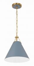  XAV-B8301-VG-BL - Xavier 1 Light Vibrant Gold + Blue Mini Pendant