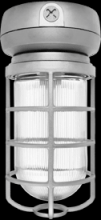  VX2F32S-3/4 - Vaporproof, 2400 lumens, CFL, ceiling mount, 32W, QT, 3/4 inch, Silver, with glass globe, Cast gua