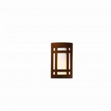  CER-5485W-RRST - Small ADA Craftsman Window LED Wall Sconce- Open Top & Bottom (Outdoor)