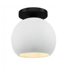  CER-6353-WTWT-MBLK-LED1-700 - Medium Globe LED Semi-Flush