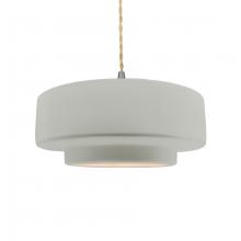  CER-6543-BIS-NCKL-BEIG-TWST - Medium Tier 1-Light Pendant