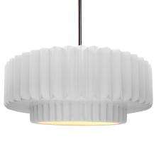  CER-6555-WTWT-NCKL-RIGID-LED1-700 - Large Tier Pleated LED Pendant