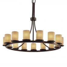  POR-8715-10-WAVE-DBRZ - Dakota 15-Light 1-Tier Ring Chandelier