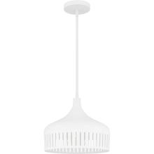  QP6208W - Keagan 1-Light Matte White Pendant Light