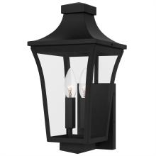  QTN8408EK - Quentin 2-Light Earth Black Outdoor Wall Lantern