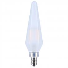  S12141 - 2 Watt Prismatic HX11 LED; 2700K CCT; Candelabra Base; 120 Volt; Frost Finish; 2-Card