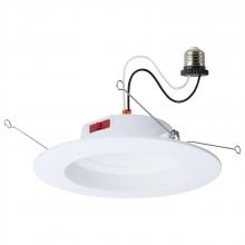  S12602 - 8 Watt LED Downlight Retrofit; 5-6 Inch; CCT Selectable; Round; White Finish