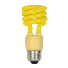 Satco Products Inc. S5511 - 13 Watt; Mini Spiral Compact Fluorescent; Bug Yellow; Medium base; 120 Volt