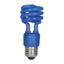 Satco Products Inc. S5514 - 13 Watt; Mini Spiral Compact Fluorescent; Blue; Medium base; 120 Volt