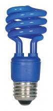 Satco Products Inc. S7273 - 13 Watt; Mini Spiral Compact Fluorescent; Blue color; Medium base; 120 Volt