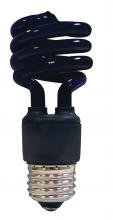 Satco Products Inc. S7277 - 13 Watt; Mini Spiral Compact Fluorescent; Black light; Medium base; 120 Volt