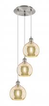 Innovations Lighting 113B-3P-SN-G128-8 - Athens - 3 Light - 15 inch - Brushed Satin Nickel - Cord Hung - Multi Pendant