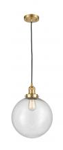  201C-SG-G204-12-LED - Beacon - 1 Light - 12 inch - Satin Gold - Cord hung - Mini Pendant