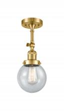  201F-SG-G204-6-LED - Beacon - 1 Light - 6 inch - Satin Gold - Semi-Flush Mount