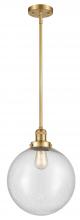  201S-SG-G204-12-LED - Beacon - 1 Light - 12 inch - Satin Gold - Stem Hung - Mini Pendant