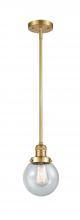  201S-SG-G204-6-LED - Beacon - 1 Light - 6 inch - Satin Gold - Stem Hung - Mini Pendant