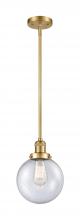  201S-SG-G204-8-LED - Beacon - 1 Light - 8 inch - Satin Gold - Stem Hung - Mini Pendant