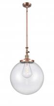  206-AC-G204-16 - Beacon - 1 Light - 12 inch - Antique Copper - Stem Hung - Mini Pendant