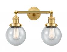  208-SG-G204-6-LED - Beacon - 2 Light - 17 inch - Satin Gold - Bath Vanity Light