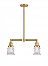  209-SG-G184S-LED - Canton - 2 Light - 21 inch - Satin Gold - Stem Hung - Island Light