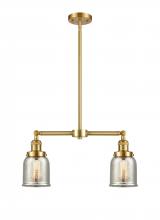  209-SG-G58-LED - Bell - 2 Light - 21 inch - Satin Gold - Stem Hung - Island Light