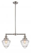  209-SN-G664-7-LED - Bullet - 2 Light - 24 inch - Brushed Satin Nickel - Stem Hung - Island Light