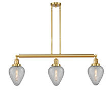 Innovations Lighting 213-SG-G165-LED - Geneseo - 3 Light - 38 inch - Satin Gold - Stem Hung - Adjustable Island Light