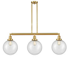  213-SG-G204-10-LED - Beacon - 3 Light - 42 inch - Satin Gold - Stem Hung - Island Light