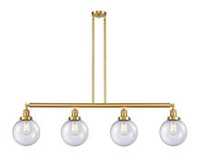  214-SG-G204-8-LED - Beacon - 4 Light - 53 inch - Satin Gold - Stem Hung - Island Light