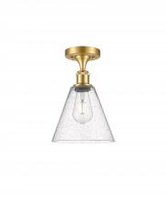  516-1C-SG-GBC-84-LED - Berkshire - 1 Light - 8 inch - Satin Gold - Semi-Flush Mount