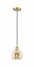 Innovations Lighting 516-1P-SG-G128-6 - Athens - 1 Light - 6 inch - Satin Gold - Cord hung - Mini Pendant
