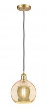 Innovations Lighting 516-1P-SG-G128-8 - Athens - 1 Light - 8 inch - Satin Gold - Cord hung - Mini Pendant