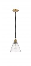  516-1P-SG-GBC-84-LED - Berkshire - 1 Light - 8 inch - Satin Gold - Cord hung - Mini Pendant