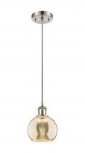 Innovations Lighting 516-1P-SN-G128-6 - Athens - 1 Light - 6 inch - Brushed Satin Nickel - Cord hung - Mini Pendant