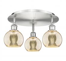Innovations Lighting 516-3C-SN-G128-6 - Athens - 3 Light - 18 inch - Satin Nickel - Flush Mount
