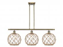  516-3I-AB-G122-10RB-LED - Farmhouse Rope - 3 Light - 37 inch - Antique Brass - Cord hung - Island Light