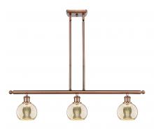 Innovations Lighting 516-3I-AC-G128-6 - Athens - 3 Light - 36 inch - Antique Copper - Cord hung - Island Light