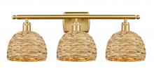  516-3W-SG-RBD-8-NAT - Woven Rattan - 3 Light - 28 inch - Satin Gold - Bath Vanity Light