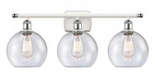 Innovations Lighting 516-3W-WPC-G124-8-LED - Athens - 3 Light - 28 inch - White Polished Chrome - Bath Vanity Light