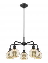 Innovations Lighting 516-5CR-BK-G128-6 - Athens - 5 Light - 24 inch - Matte Black - Chandelier