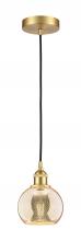Innovations Lighting 616-1P-SG-G128-6 - Athens - 1 Light - 6 inch - Satin Gold - Cord hung - Mini Pendant