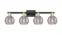 Innovations Lighting 716-4W-BAB-G1213-6SM - Athens Deco Swirl - 4 Light - 36 inch - Black Antique Brass - Bath Vanity Light