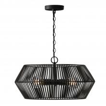  330341MB - 4-Light Angular Metal Pendant in Matte Black