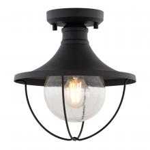  T0780 - Dunlap 10-in. W Outdoor Semi-Flush Mount Textured Black