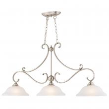  H0299 - Monrovia 3 Light Linear Chandelier Brushed Nickel